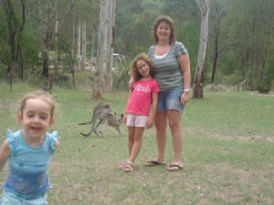 The kangaroo is the second one on the left